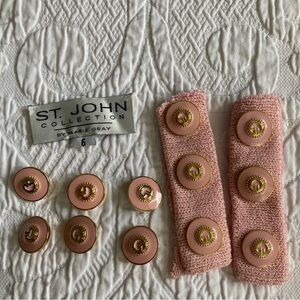 ST. JOHN Marie gray replacement buttons & hardware set pink gold set of 12